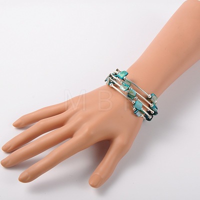 Shell Beads Wrap Bracelets BJEW-JB01608-04-1