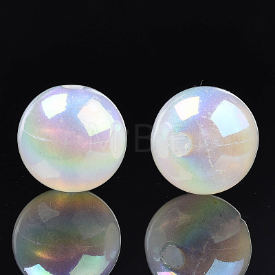 Rainbow Iridescent Plating Acrylic Beads PACR-S221-008A-01-1