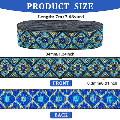 Ethnic Style Embroidery Polyester Ribbons OCOR-WH0077-29F-1