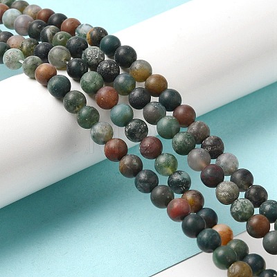 Natural Indian Agate Beads Strands X-G-Q462-6mm-08-1