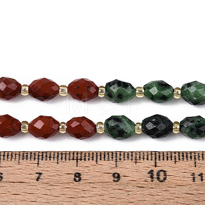 Natural Ruby in Zoisite & Red Jasper & Flower Opal Beads Strands G-T144-21B-01-1