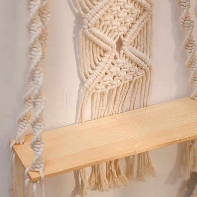 Bohemian Cotton & Wood Macrame Woven Wall Hanging PW-WG8FB47-01-1