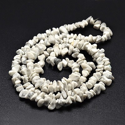 Chip Natural Howlite Beads Strands G-N0134-11-1