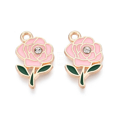 Alloy Rhinestone & Enamel Pendants ENAM-T024-63B-G-1