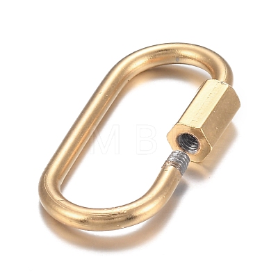 304 Stainless Steel Screw Carabiner Lock Charms STAS-H107-04A-G-1