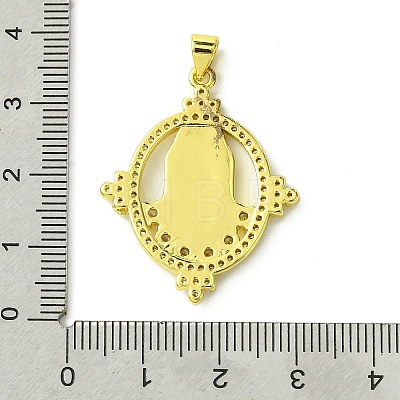 Brass Micro Pave Clear Cubic Zirconia Pendants KK-H472-39G-1