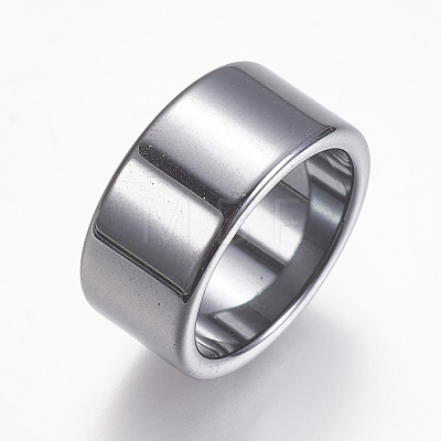 Non-magnetic Synthetic Hematite Rings RJEW-K223-01-20mm-1
