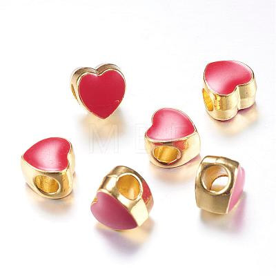 Enamel Style Alloy European Beads MPDL-S038-05-1