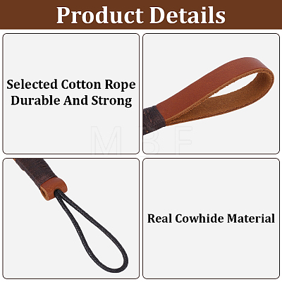 2Pcs Cowhide Leather Car Key Chain Pendant Decorations AJEW-CL0001-80C-1