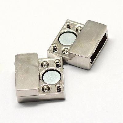 Alloy Magnetic Clasps with Glue-in Ends PALLOY-R089-14P-1