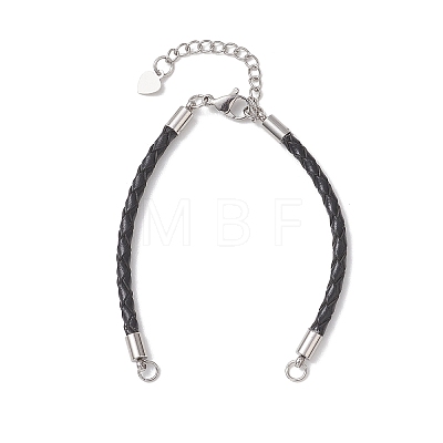3MM Round Braided Leather Bracelet Making AJEW-JB01541-01-1