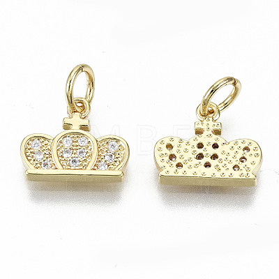 Brass Micro Pave Cubic Zirconia Charms ZIRC-S067-162A-NF-1