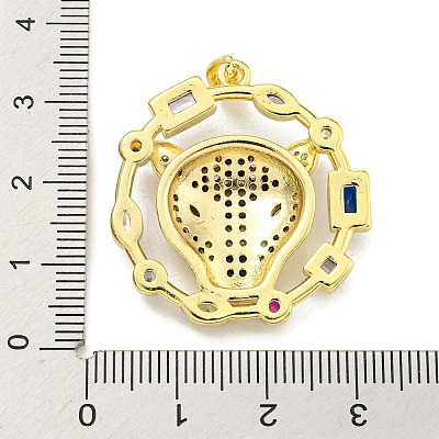 Brass Micro Pave Cubic Zirconia Pendants KK-K354-19A-G-1