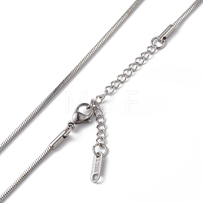 304 Stainless Steel Round Snake Chain Necklace for Men Women NJEW-K245-012C-1