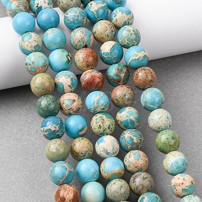 Natural Imperial Jasper Beads Strands G-A175B-8mm-03A-1
