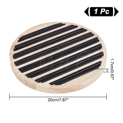 8-Slot Wood Finger Ring Display Plate RDIS-WH0011-18A-1