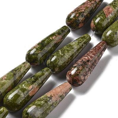 Natural Unakite Beads Strands G-P528-H12-01-1