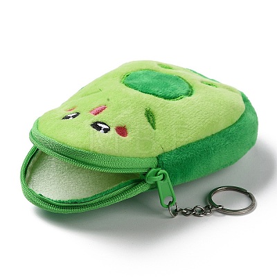 Cartoon Style Avocado Fluffy Cloth Wallets AJEW-I066-01E-1