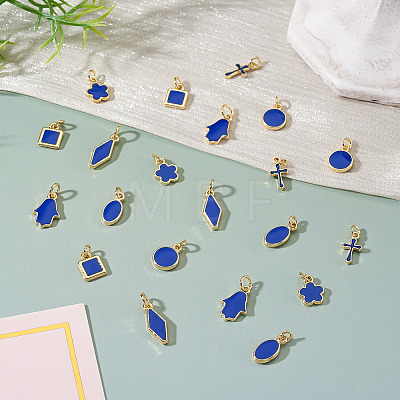 21Pcs 7 Styles Brass Enamel Charms KK-TA0003-19C-1