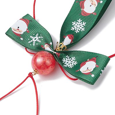 Christmas Polyester Grosgrain Cross Pendant Decorations HJEW-JM02609-02-1