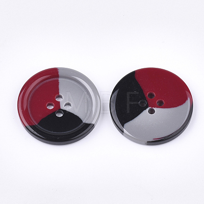 Tri-color Resin Buttons RESI-S377-06C-01-1