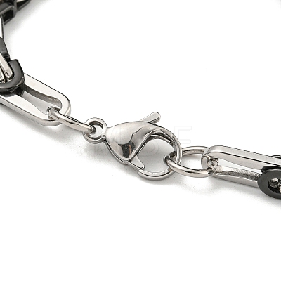 Two Tone 304 Stainless Steel Byzantine Chain Bracelet BJEW-B078-31BP-1