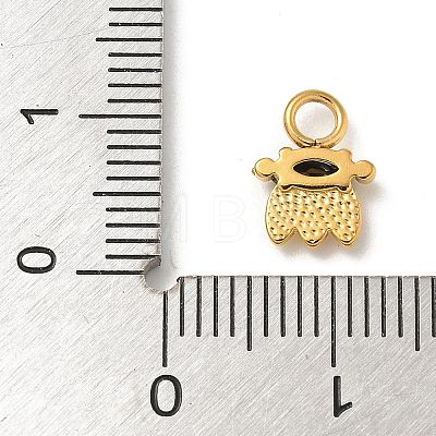 Ion Plating(IP) 304 Stainless Steel with Rhinestone Charms STAS-G351-17G-01-1