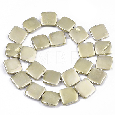 Spray Painted Shell Pearl Beads Strands X-SSHEL-R045-03B-01-1