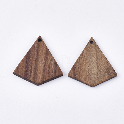 Undyed Walnut Wood Pendants WOOD-T023-07-1