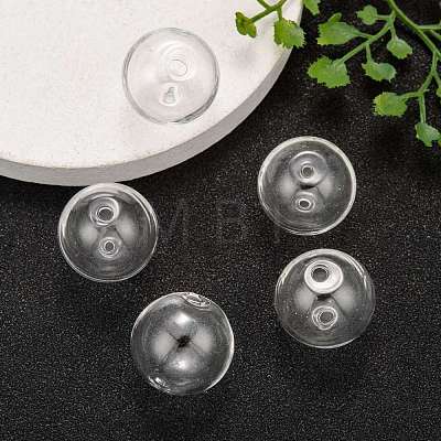 Handmade Two Holes Blown Glass Globe Beads DH017J-1-1