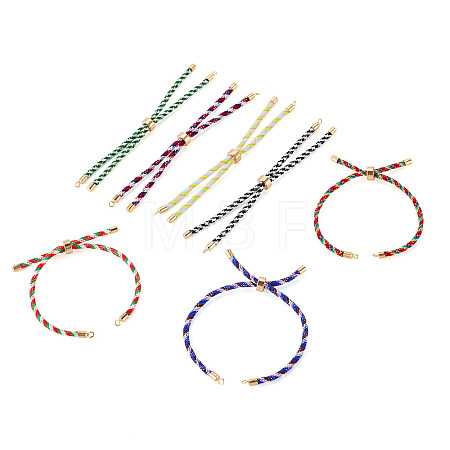 7Pcs Polyester Braided Round Cord Slider Bracelet Making MAK-TA0001-39B-1