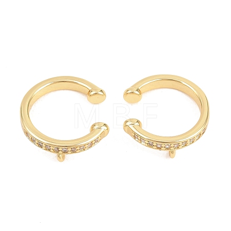 Brass Micro Pave Clear Cubic Zirconia Ear Cuff Findings KK-Z158-06G-1