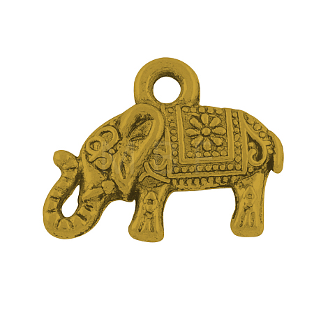 Tibetan Style Alloy Elephant Pendants X-TIBEP-23670-AG-FF-1