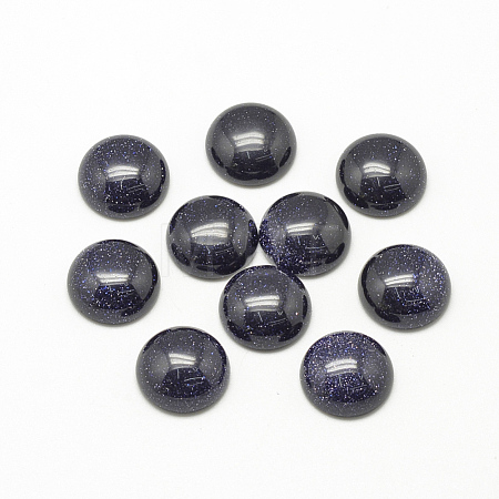 Synthetic Blue Goldstone Cabochons X-G-R416-8mm-34-1