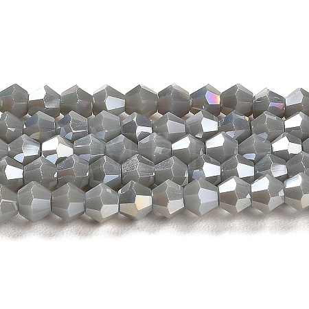 Opaque Solid Color Electroplate Glass Beads Strands EGLA-A039-P4mm-B14-1