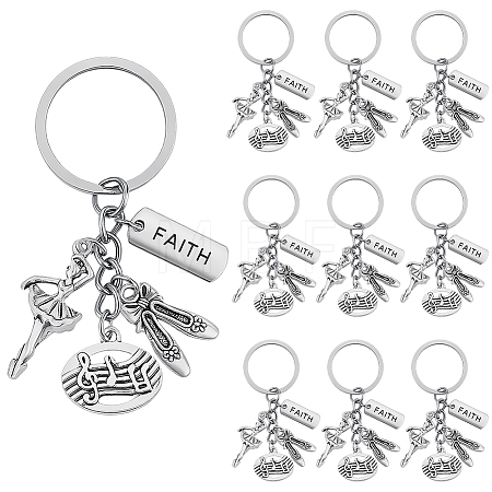 20Pcs Alloy Charm Keychains KEYC-SC00026-1