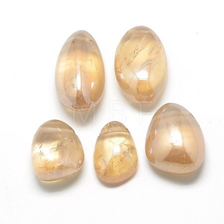 Electroplate Natural Quartz Crystal Pendants G-S263-20B-1
