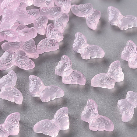 Transparent Spray Painted Glass Beads GLAA-S190-018F-01-1