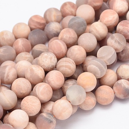 Round Natural Sunstone Beads Strands G-K068-29-10mm-1