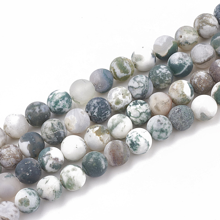 Natural Tree Agate Beads Strands X-G-T106-037-1