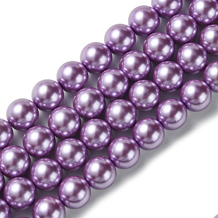 Eco-Friendly Dyed Glass Pearl Round Beads Strands HY-A002-12mm-RB056-1