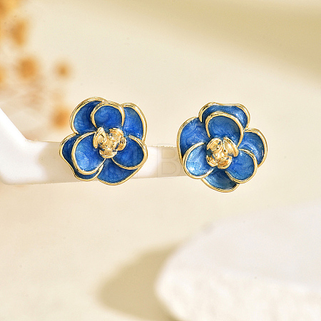 Flower Brass Stud Earrings VS5484-3-1