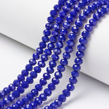 Opaque Solid Color Glass Beads Strands X1-EGLA-A034-P4mm-D07-1
