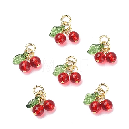 30Pcs Glass & Acrylic Beaded Charms PALLOY-CJ0003-03-1