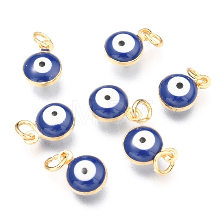 Brass Enamel Charms KK-B024-02G-E-1