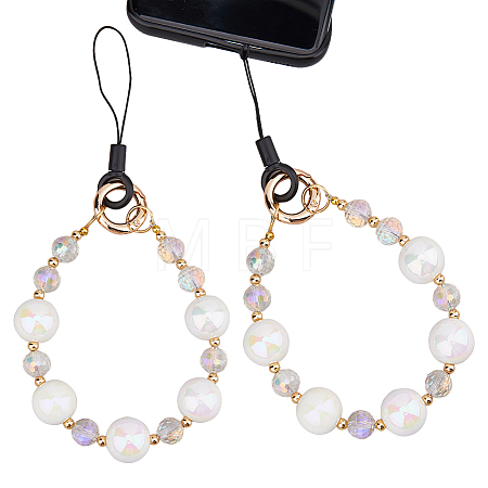 Glass & Acrylic Mobile Straps HJEW-FH00049-1
