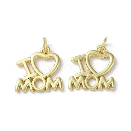 Mother's Day Rack Plating Brass Charms KK-P245-05G-1