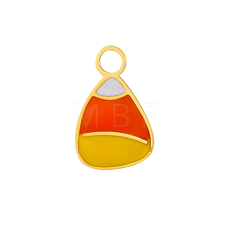 304 Stainless Steel Enamel Pendants STAS-OY003-27G-1