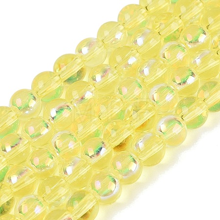Electroplate Transparent Glass Beads Strands EGLA-Q132-4MM-A19-1
