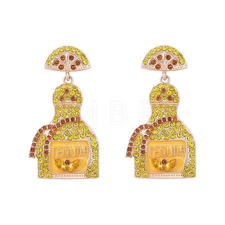 Zinc Alloy Rhinestone Dangle Stud Earrings FS-WG8FD93-03-1
